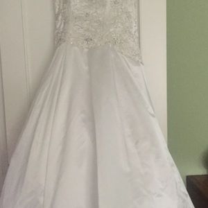 Demitrois white wedding dress.